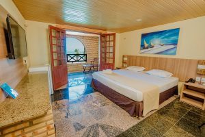 Quarto Coliseum Beach Resort Beberibe Ceara Credito Divulgacao Sossego, sofisticação e charme de sobra: exemplo de um dos quartos do Coliseum Beach Resort, em Beberibe (CE) | Crédito: Divulgação